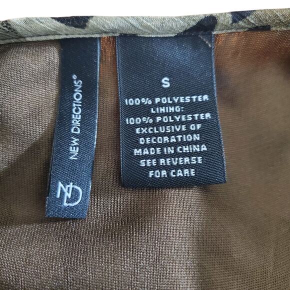 Y2k New Directions Drop Waist Long Leopard Print Tunic Top - Size Small - Picture 6 of 6